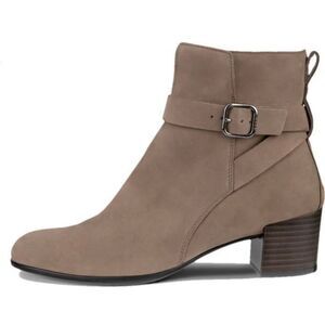 Ecco Classic Boots Size 10US Taupe Leather Suede Block‎ Heel Booties